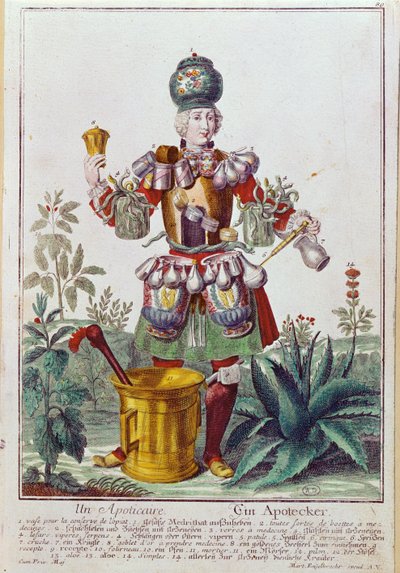 De Apotheker, ca. 1735 door Martin Engelbrecht